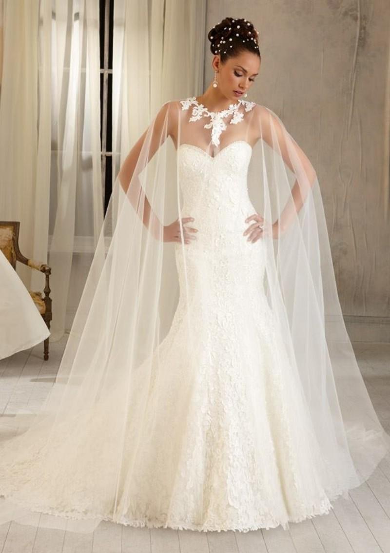 Wedding dress with a cape