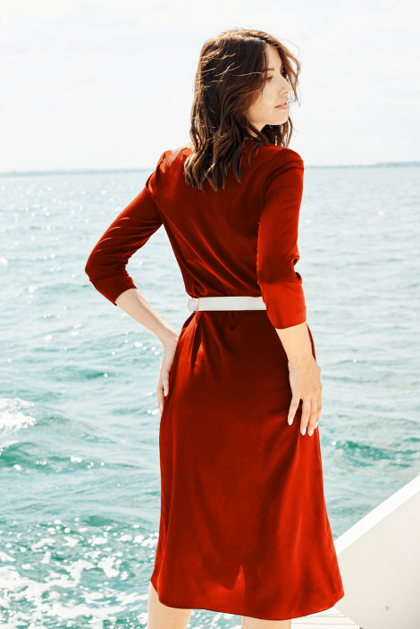 Dress Chelsea silk rubin red