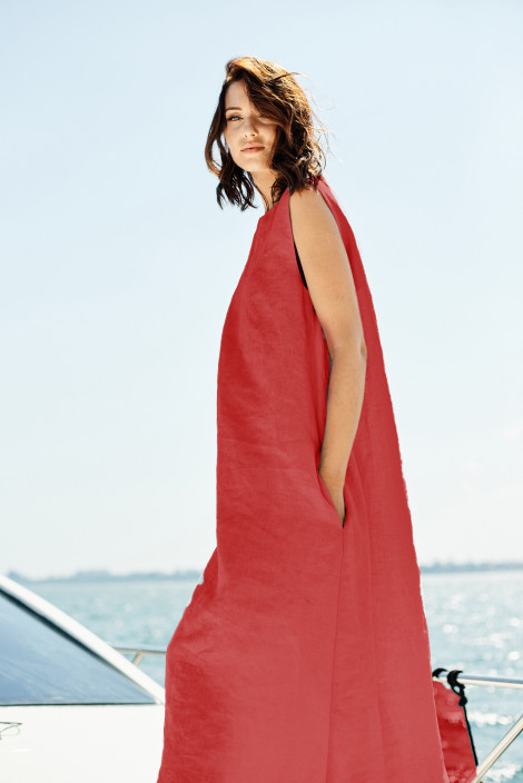 Vestido Camilla rojo rubine