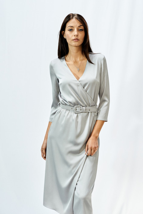 Платье Chelsea шелковое светло-серый
