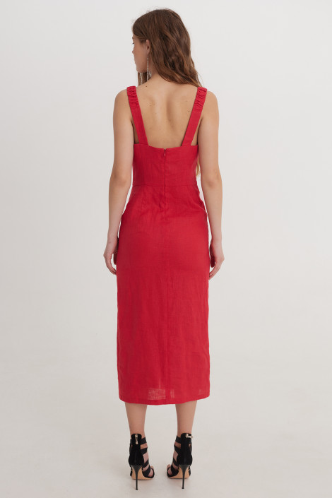 Dress Ruby linen rubine red