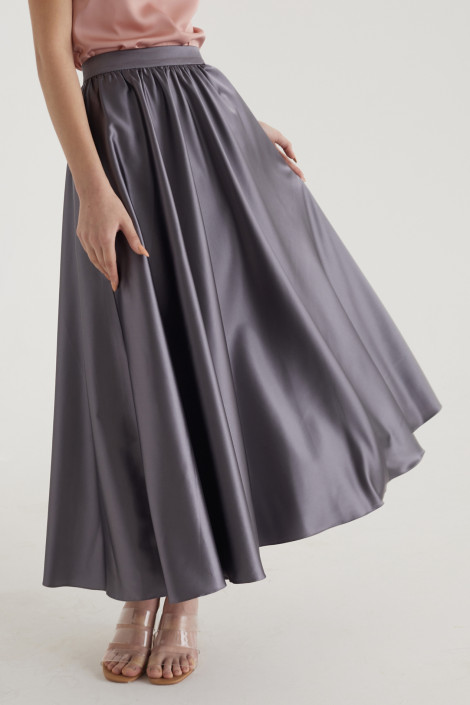 Skirt Betty silk cool gray