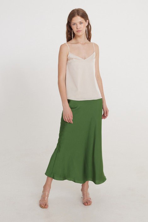 Skirt Claire Silk forest green