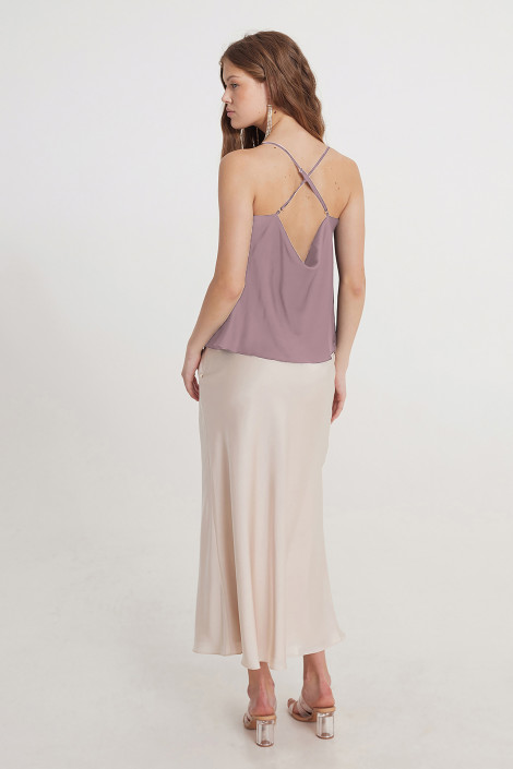 Top Claire silk rose gold
