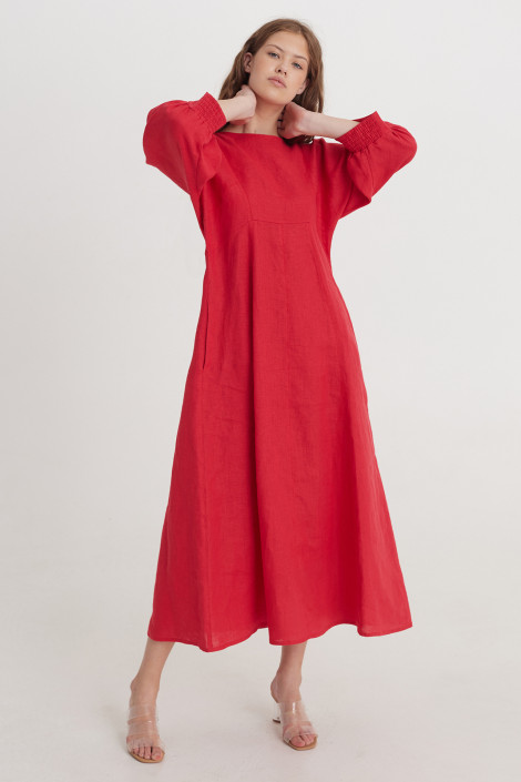Vestido Vita  de vestir rojo rubine